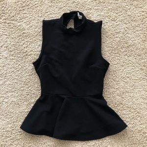 Women Black top semi turtleneck sleeveless